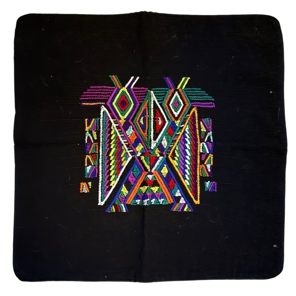 Trama Textiles IXKOT Artisan Woven Cushion/ Pillow Cover / Black/ Multi, NWOT